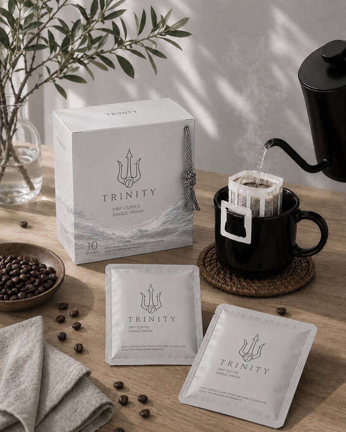 Trinity Coffee 濾掛咖啡沖煮情境